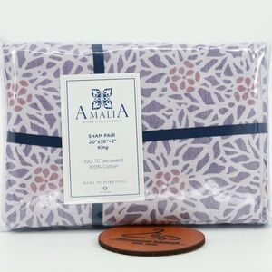 AMALIA HOME COLLECTION KING SHAM‎ PAIR 320 TC Jacquard 100% Cotton